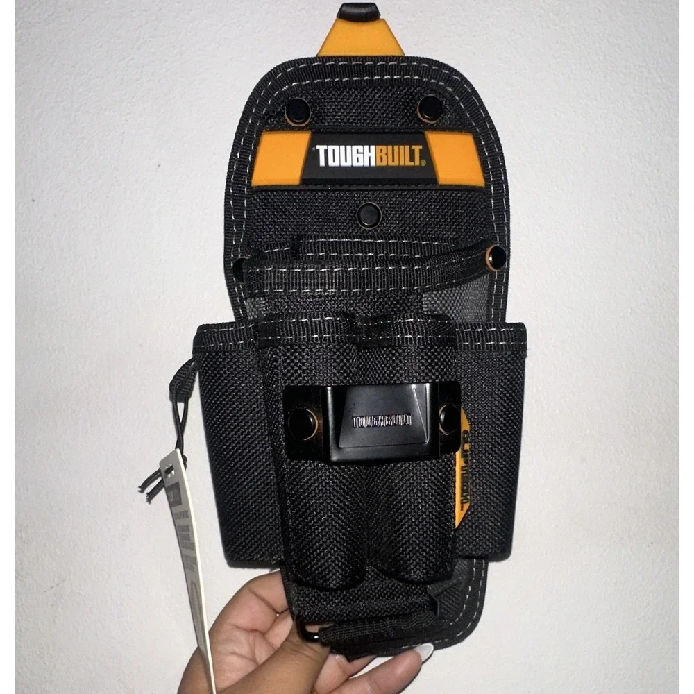 TOUGHBUILT ClipTech Clip-On Tool Pouch Belt Holster Technician Black/Yellow NWT